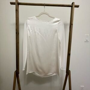 Club Monaco Silk blouse with ribbed sleeves